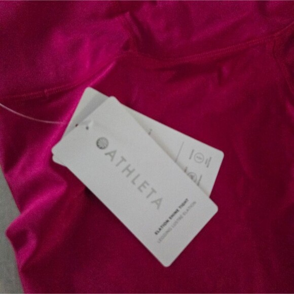 Athleta Elation shine tight leggings pink XL Barbiecore Activewear Yoga NWT - Picture 5 of 7